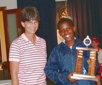 Ndumiso Radebe -
         winner of the O-9er trophy